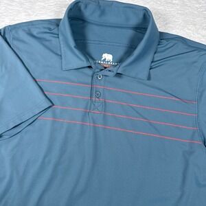 The Normal Brand Performance Mens M Blue Spandex Striped s/s Polo Shirt S21-1